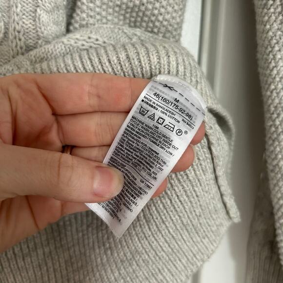 Gap Cable-Knit Crewneck Sweater Women’s Medium Heather Gray Fisherman‎ Coastal - Picture 6 of 6